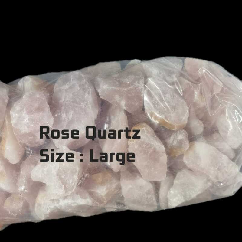 RAW ROSE QUARTZ BAG (LARGE)